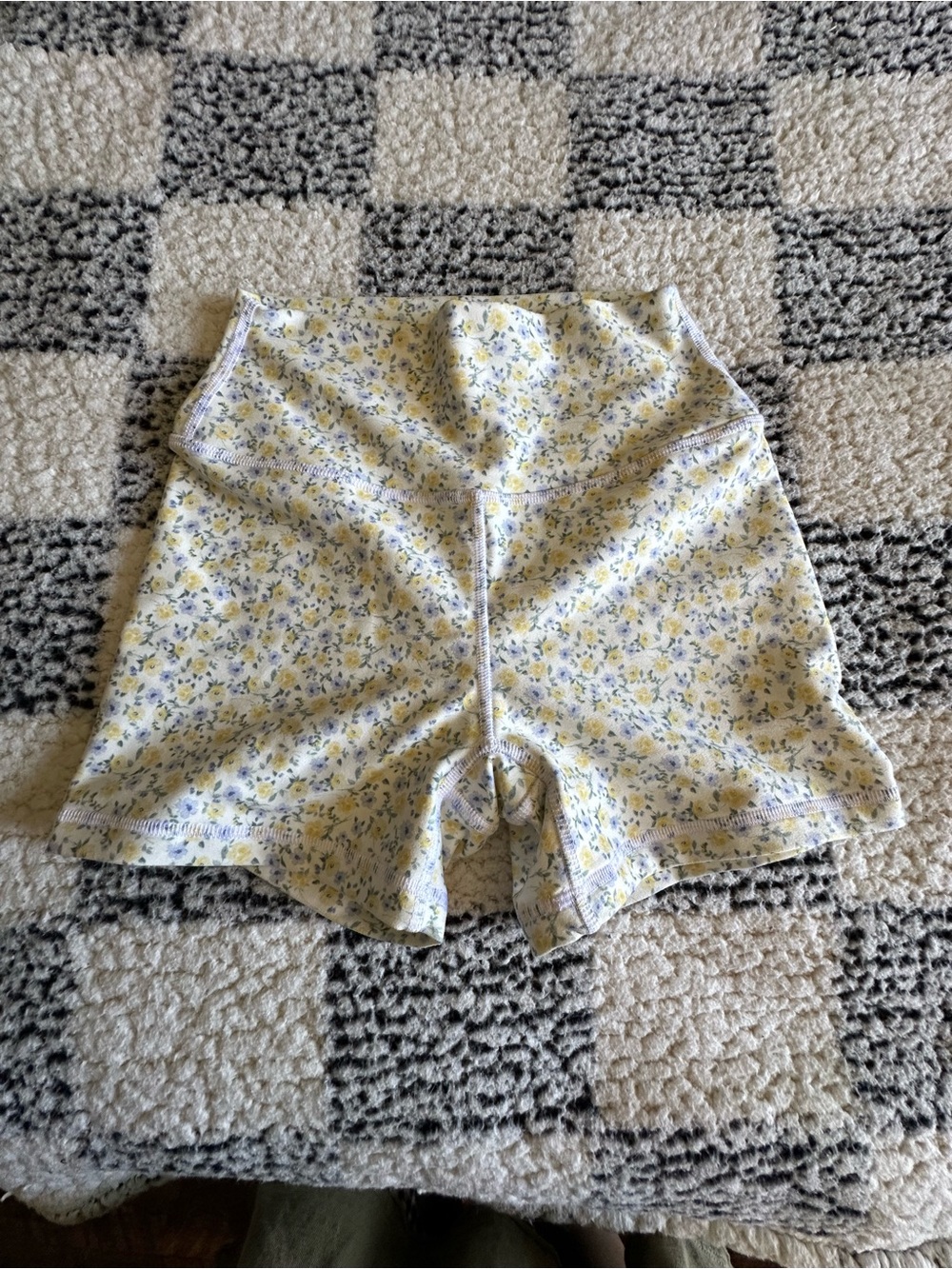 Gilly Hicks Yellow & Blue Floral High-Waist Bike Shorts